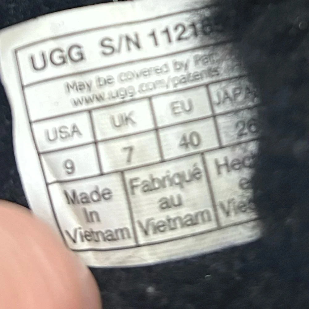 UGG Black Fluffy Slides with Logo Strap - Picture 10 of 10